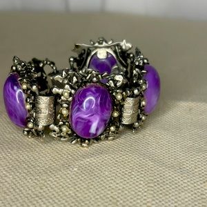 Vintage purple and silver bracelet